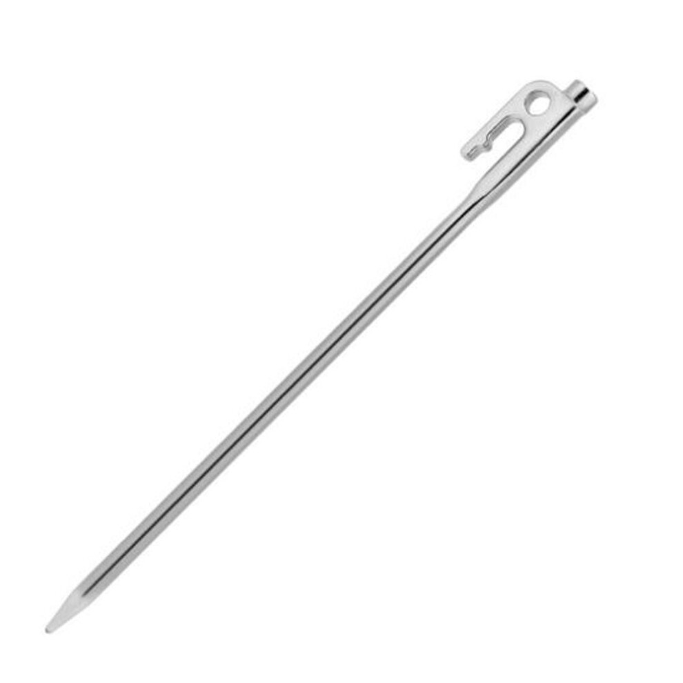 (as the picture, 30cm) 20/30cm Stainless Steel Tent Stake Heavy Duty Sharp Tip Single Hole Outdoor Canopy Windproof Ground Nail Peg Spike Camping Accessories