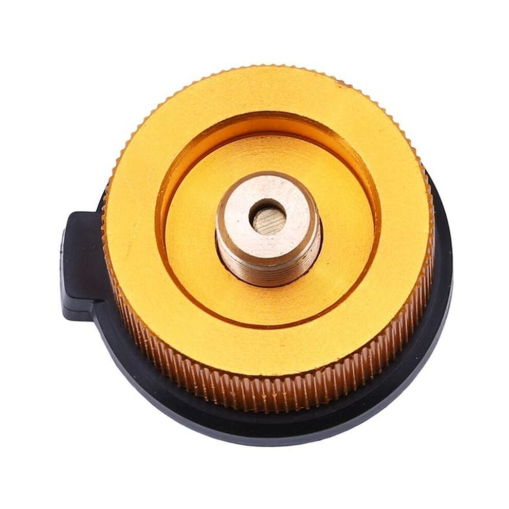 (golden) Outdoor Camping Cartridge Tank Gas Refillable Adapter Stove Split Burner Connector