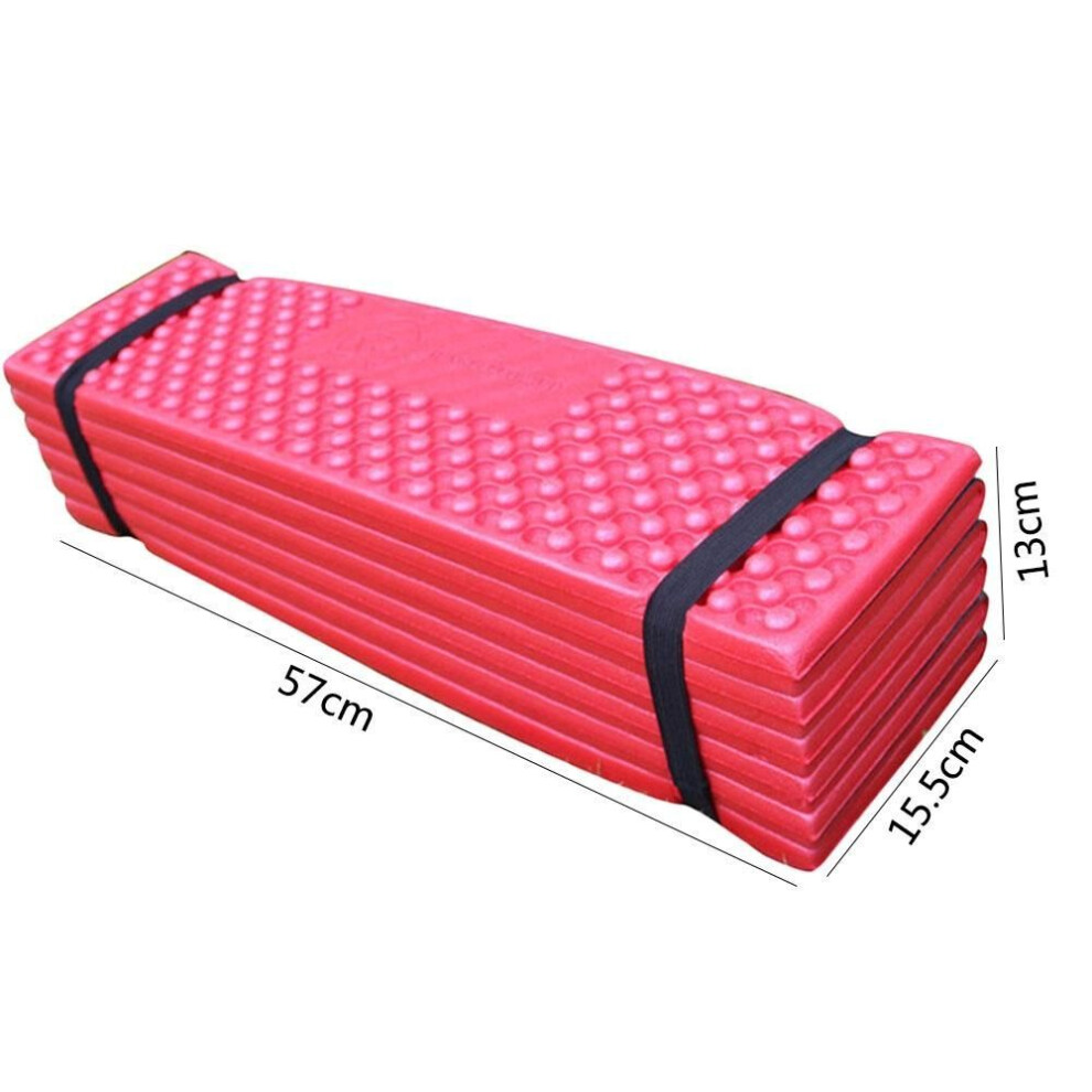 (red, 1pcs) Folding Outdoor Picnic Camping Sleeping Mat Waterproof Double Egg Groove Pad