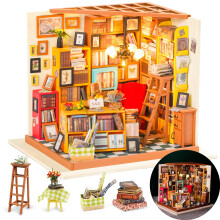 Rolife DIY Miniatyrhus Kit Sam's Study, Litet huskit för vuxna, Minihus med möbler, Halloween/Jul dekorationer