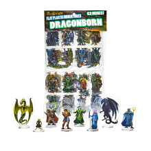 Flache Plastikminiaturen von Arcknight: Dragonborn; 62 einzigartige Minis mit Drachenblut-Thema fr DND 5e und Pathfinder; Erschwingliche dnne Figur