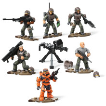 Mega Construx Halo Pack de Pelotón de Marines de la UNSC, Juguetes de Construcción para Niños, Marrón