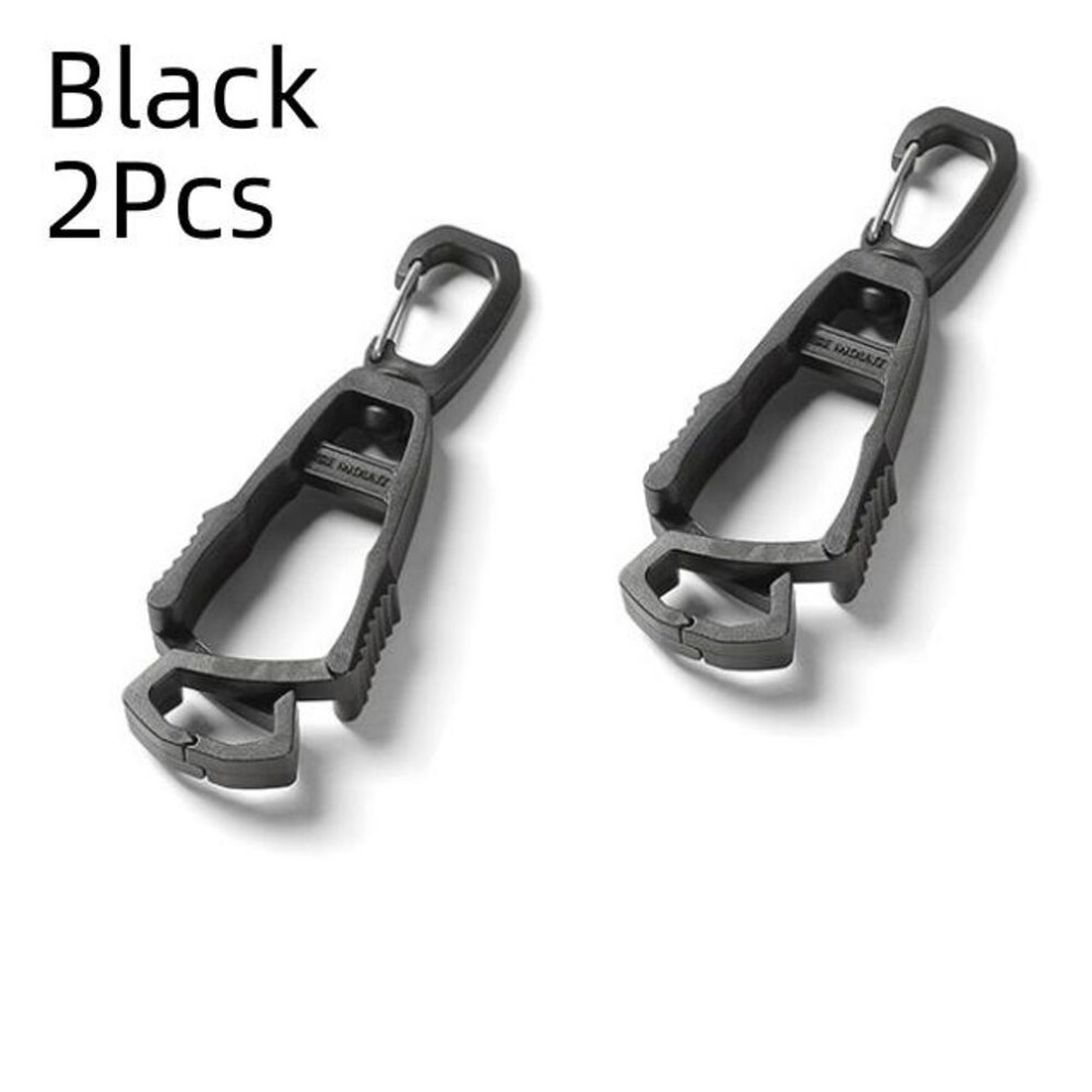 (black) 2pcs Outdoor Glove Clip Multi-purpose Anti-drop Hook Plastic Clip Portable Pom Protective Work Gloves Safety Clip
