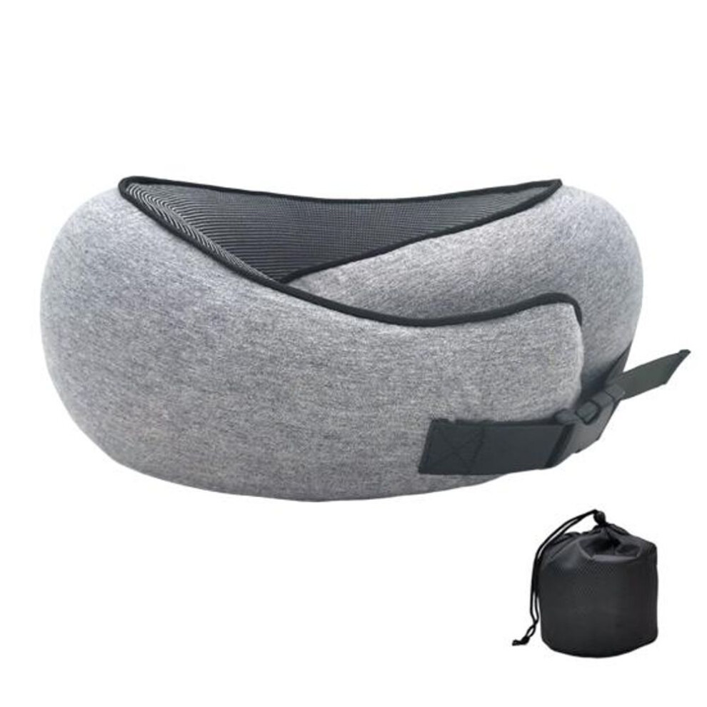 (grey) Travel Pillow Durable Slow Rebound Lightweight U-shaped Neck Cushion Accessory
