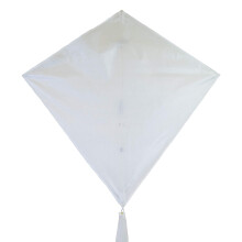 In the Breeze 3325 - Coconut 30 Tommer Diamond Kite - Solid White Fun Easy Flying Kite