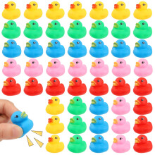 50 Stuks Badeendjes Badspeelgoed Veelkleurig Mini Badeend Bulk Vlotter Eend Babybadje Speelgoed Douche Verjaardagsfeestje Kerstgunsten Cadeau (5 kleu