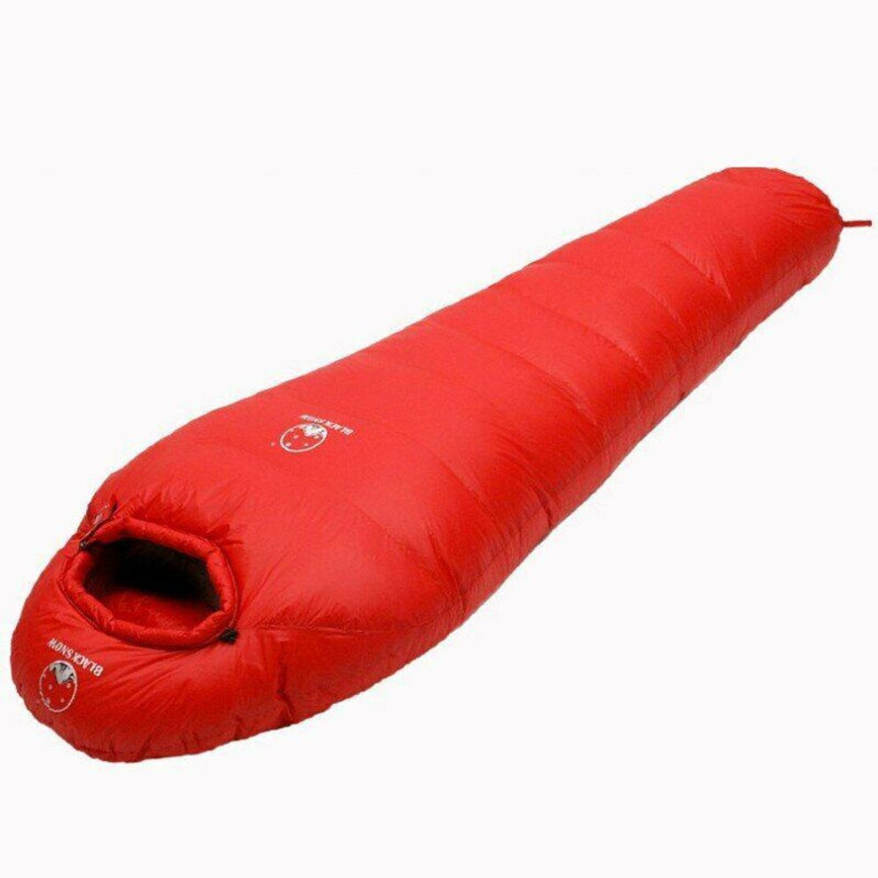 (red, L) Very Warm White Goose Down Filled Adult Mummy Style Sleeping Bag Fit For Winter Thermal 4 Kinds Of Thickness Camping Travel