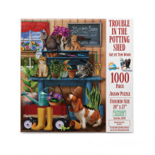 SUNSOUT INC  Trouble in The Potting Shed  1000-teiliges Puzzle von Knstler: Tom Wood  fertige Gre 20 x 27 Zoll  MPN-Nr. 28939