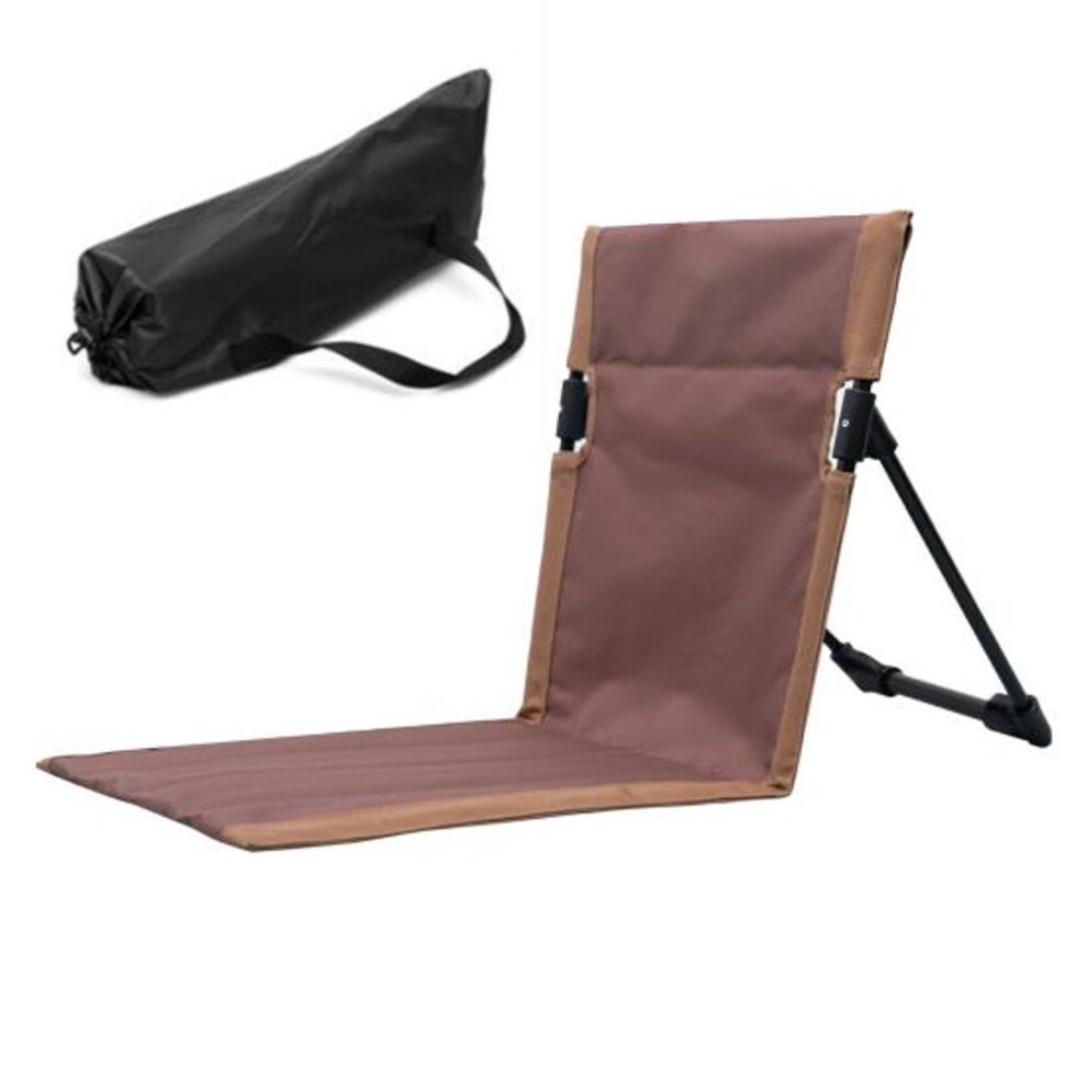 (brown) Outdoor Lazy Chair Folding Camping Chair Cushion With Storage Bag Detachable Waterproof Beach Stool Portable Seat Cushion For Fishing Hiking Barbecues
