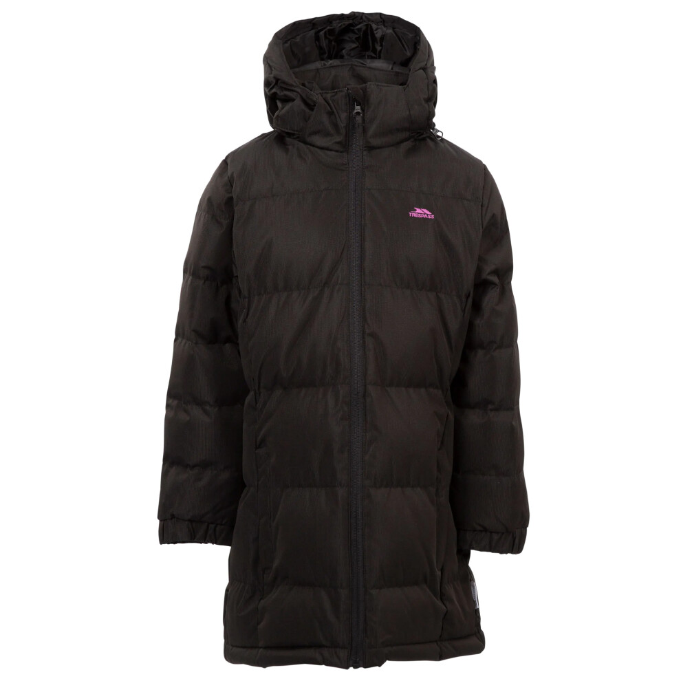 (7-8 Years, Black) Trespass Girls Tiffy Padded Coat
