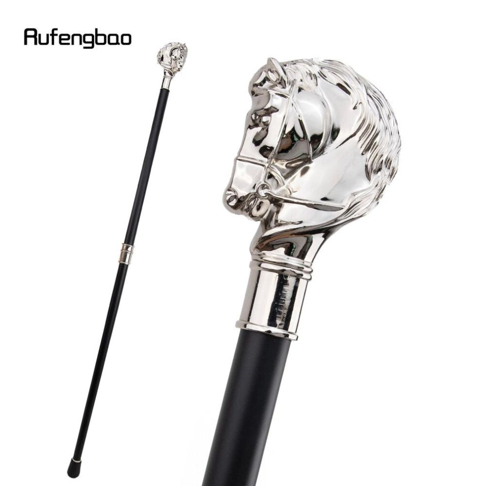 (multicolor) White Horse Head Animal Fashion Walking Stick Decorative Cospaly Vintage Party Fashionable Walking Cane Crosier 93cm