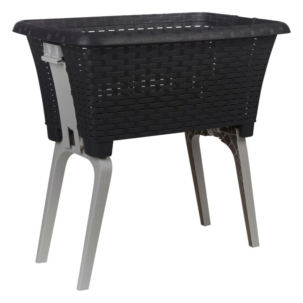(Anthracite) Large Laundry Basket Foldable Collapsible Legs Dirty Washing Clothes Storage Bin