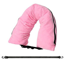 (pink) Stuffable Travel Pillow Zipper Design Adjustable Size Travel Essentials Multifunctional Neck Support Pillow Sleeping Rest Cushion