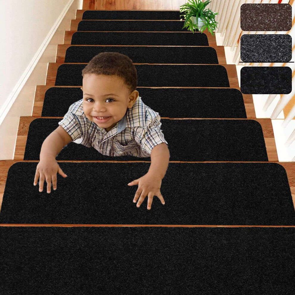(Pack of 14) Stair Treads 8"x30" Non-Slip Indoor Stair Runners for Wooden Steps, 14-PackAnti-Slip Strips for Safety and Grip…