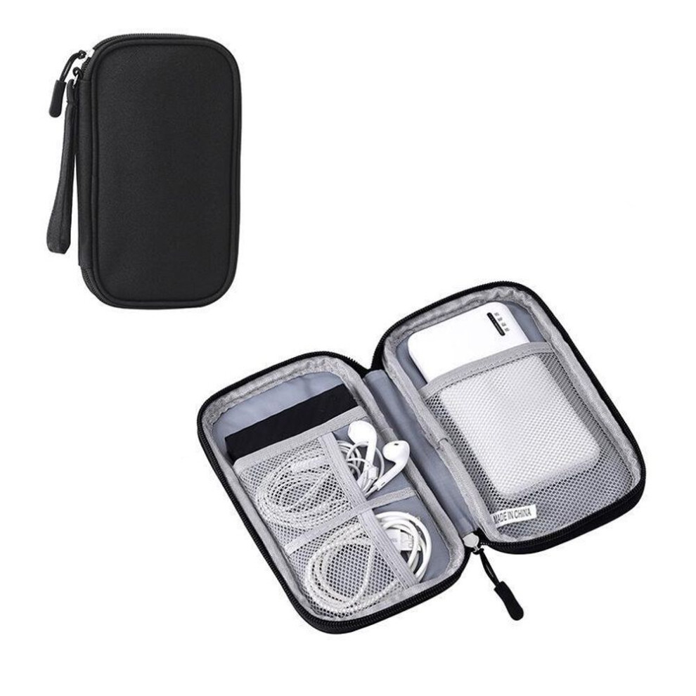 (black, single layer) "multi-layer Digital Accessories Storage Bag: Power Bank, Usb, Hard Disk, Earphones, Data Cable Protection"