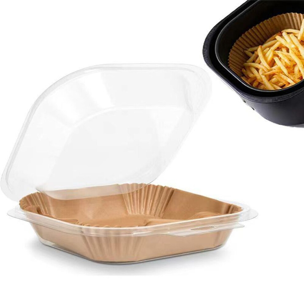 (as the picture, Square, blister box, 100 sheets) High-temperature Resistant Oil-absorbing Air Fryer Paper Plates - Food Grade, Round & Square For Baking