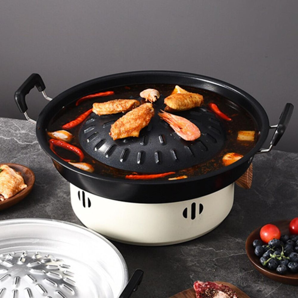 (as the picture, Iron 30cm) Bbq Grill Pan With Nonstick Coating, Griddle Plate For Gas Stoves, Indoor Or Outdoor Open
