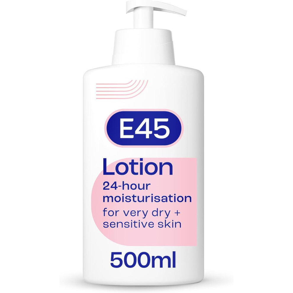 E45 Moisturising Lotion 500 ml for Dry & Sensitive Skin Dermatological Body Moisturiser Body Lotion