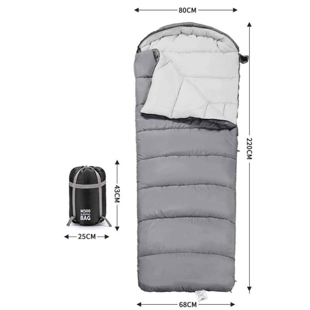 (grey, 1.5KG) Double Persons Sleeping Bags For Adults Cold Weather 12 Degrees C- -18 Degrees C Cold-resistant With Hooded