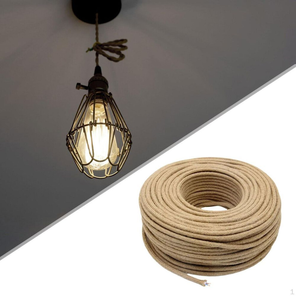 Textile Hemp Electric Wires Lighting Rope Cable Wire 2x0.75mm 5m Covered Lamp Twisted