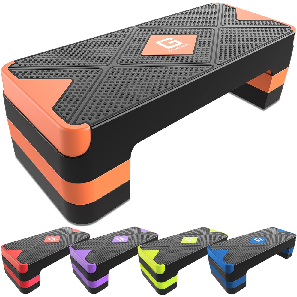 Gel-A-Peel Gymmage Aerobic Exercise Step Adjustable Aerobic Stepper For Exercise