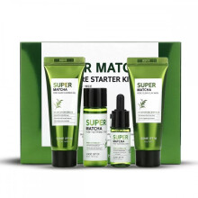 SOME BY MI Super Matcha Pore Care Starter Kit | Cleansing Gel, Clay Mask, Toner & Serum |Pore Minimizing & Oil Control |Acne Treatment & Skincare Set
