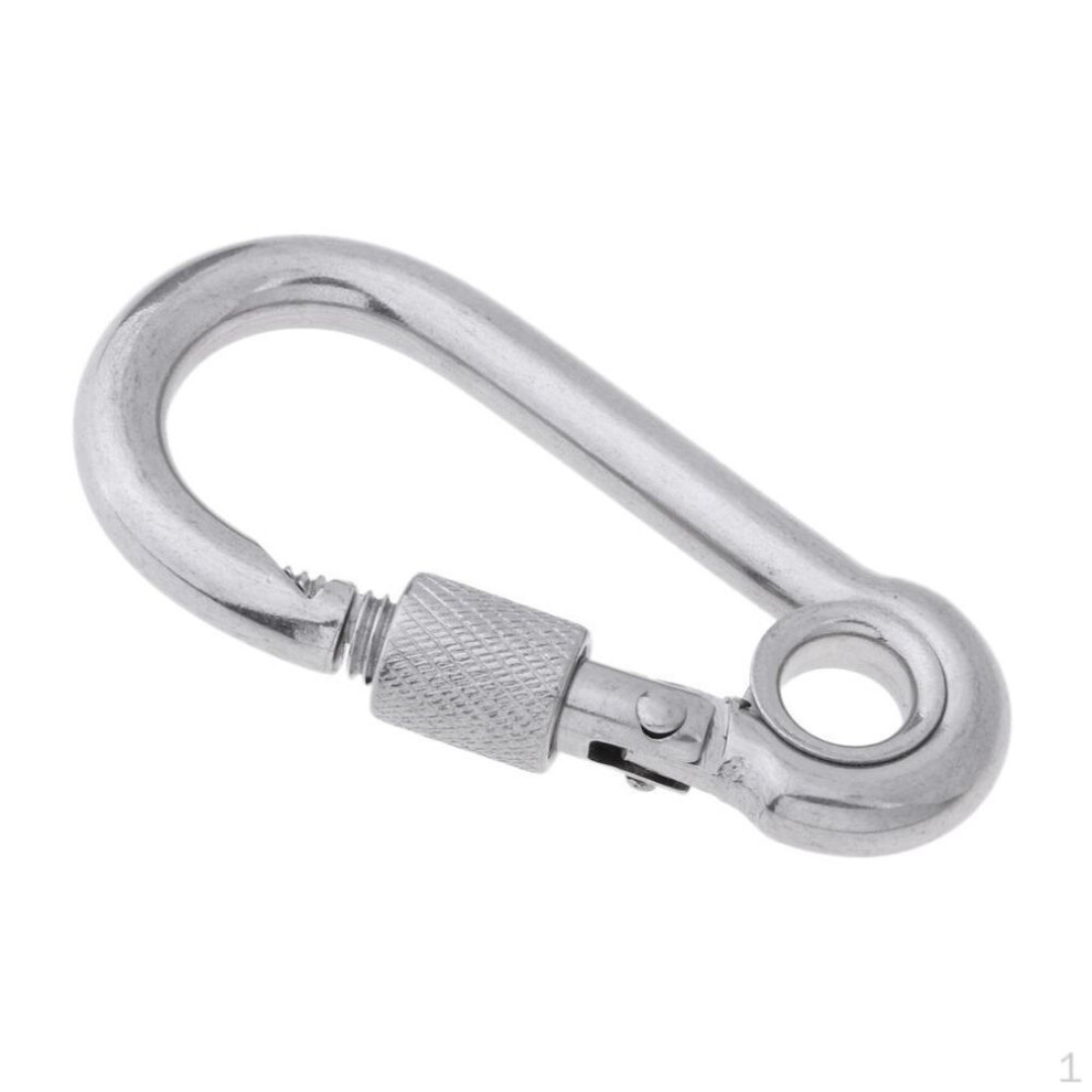 (6x60mm) With Eyelet Carabiner Stainless Steel Key Ring Hooks For Outdoor Hiking Keychains