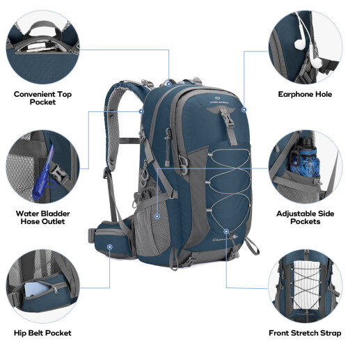 Vortice MAELSTOM CHAMING BACKPACK MACACA DE CAMPING 50L Daypack     prova d'   gua com capa de chuva Backpack Backpack azul 2