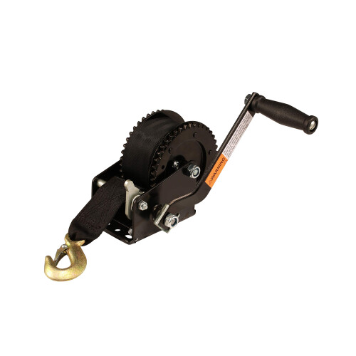 ATTWOOD 2000 LB DUAL DRIVE WINCH WITH 2 X 20' STRAP 1
