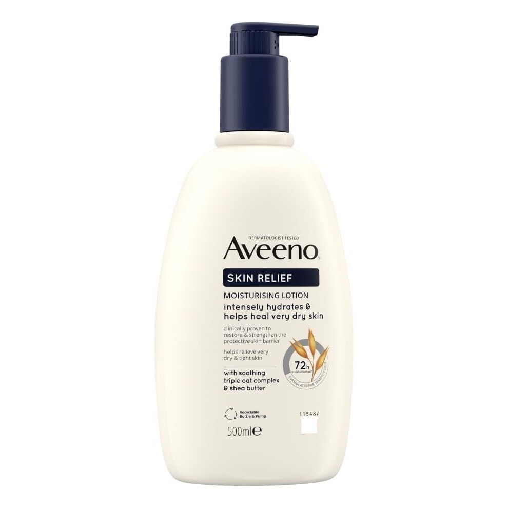 Branded,1 Aveeno Skin Relief Moisturising Lotion, With Soothing Triple Oat Complex & Shea Butter, Unscented, 500Ml