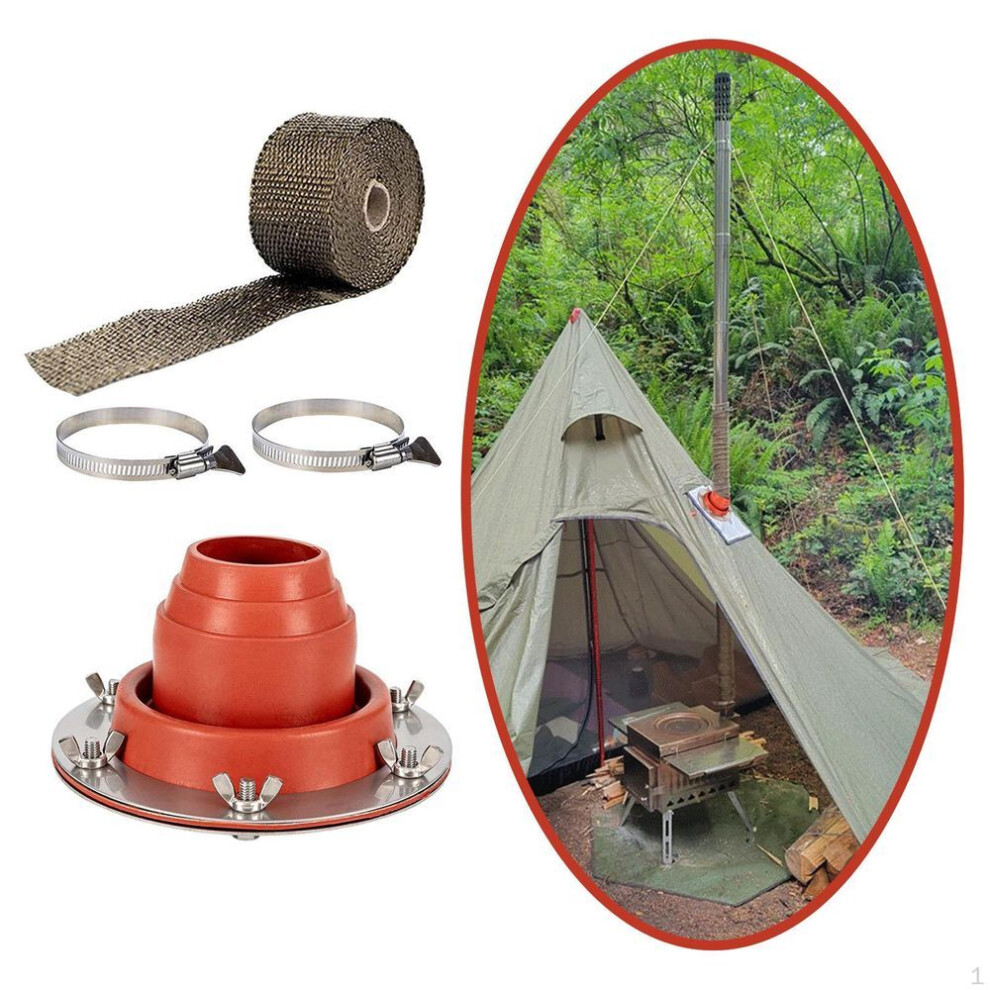 Tent Stove Jack, Silicone High Temp Roof Jack For Bell Tent, Wood