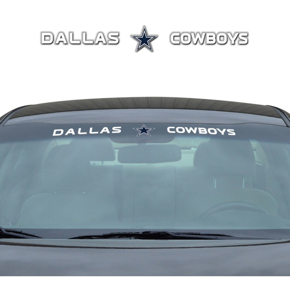 Fanmats Nfl Dallas Cowboys Sonnenstreifen-Windschutzscheibenaufkleber, 3,25 Zoll X 34 Zoll.-image