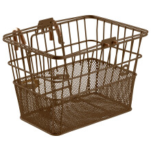 Retrospec Apollo Detachable Front Bike Basket Steel Half-Mesh with Integrated Detachable Hooks and Built-in Handle Easy Assembly and Portability for
