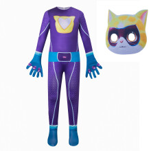 (Purple, 120) Super Kitties Cosplay Costume Jumpsuit Party Fancy Dress Bodysuit for Kids