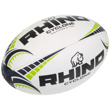 Rhino cyclone Rugby Ball, White, Size 4