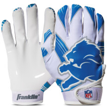 Franklin Sports Detroit Lions NFL Football-Receiverhandschuhe fr Jugendliche Receiver-Handschuhe fr Kinder NFL-Teamlogos und Silikonhandfl