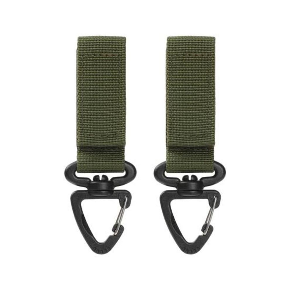 (army green) 2pcs Hanging Ring Key Chain 360 Degree Rotation Carabiner D-type Latch Hooks