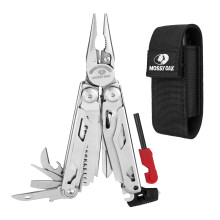MOSSY OAK Multitool 19in1 Stainless Steel Multi Tool Pliers Survival Tools with Fire Starter Window Breaker Whistler Self