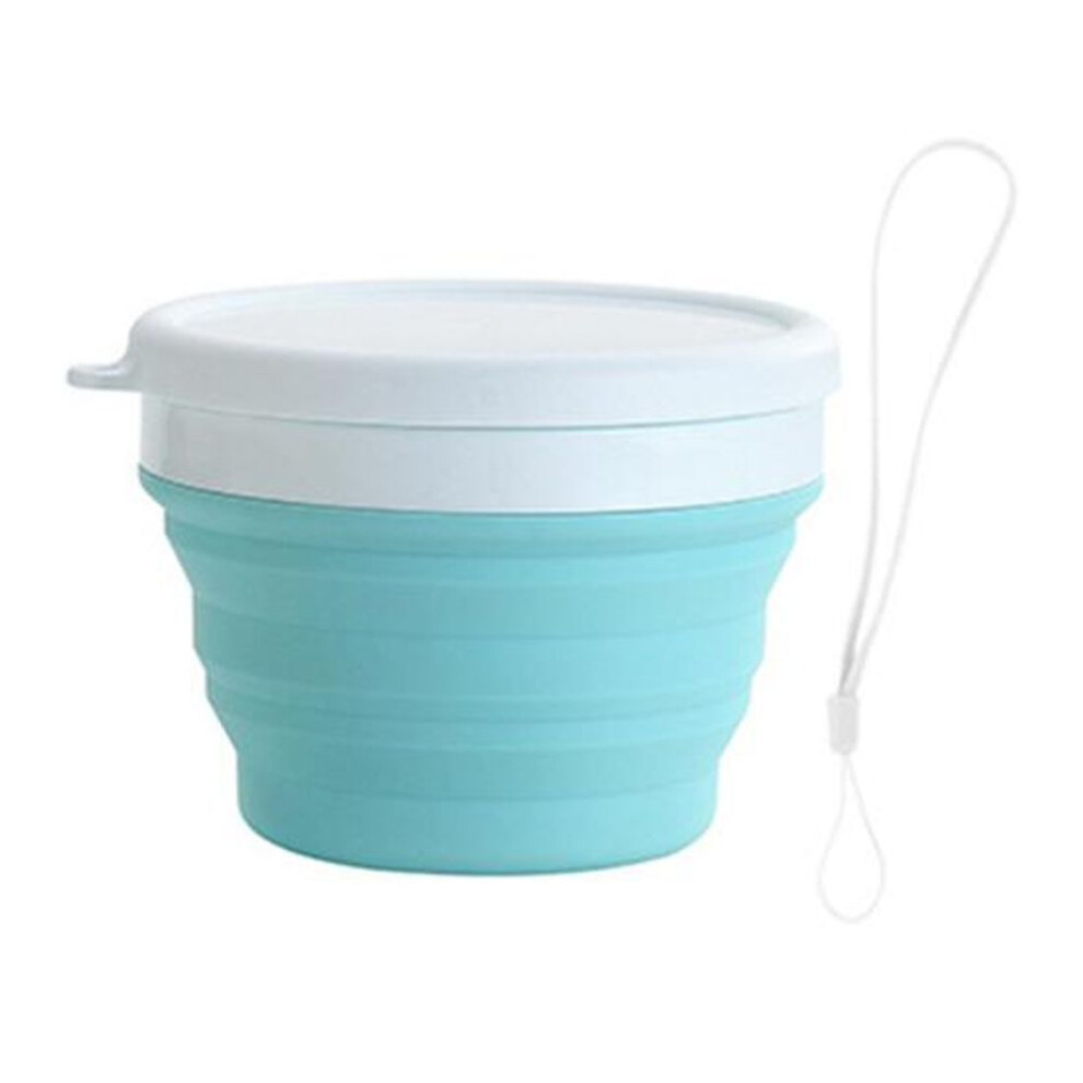 (blue, 550ML) Silicone Collapsible Travel Cup Set 550/350/200/100/950ML Folding Camping Cup Bowl Expandable Drinking Cup