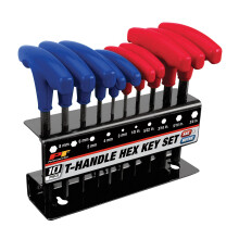 Ferramenta de desempenho W80277 Conjunto de chave Allen de 10 peas SAE e MetricT-Handle Conjunto de chave sextavada de brao longo
