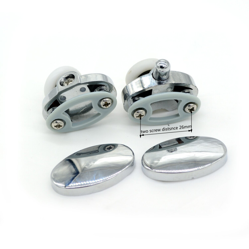 Set Of 4 New Oval Singel Wheel Shower Door Rollers 25Mm 729680031066