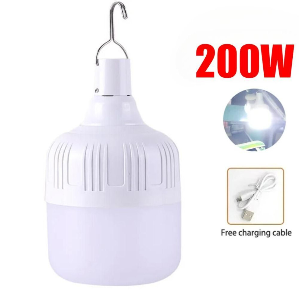 (200W) 5000lm Portable Outdoor Camping Lights Usb Rechargeable Lamp Led Emergency Bulb Hook High Power Tents Lantern Night Lights Bulb