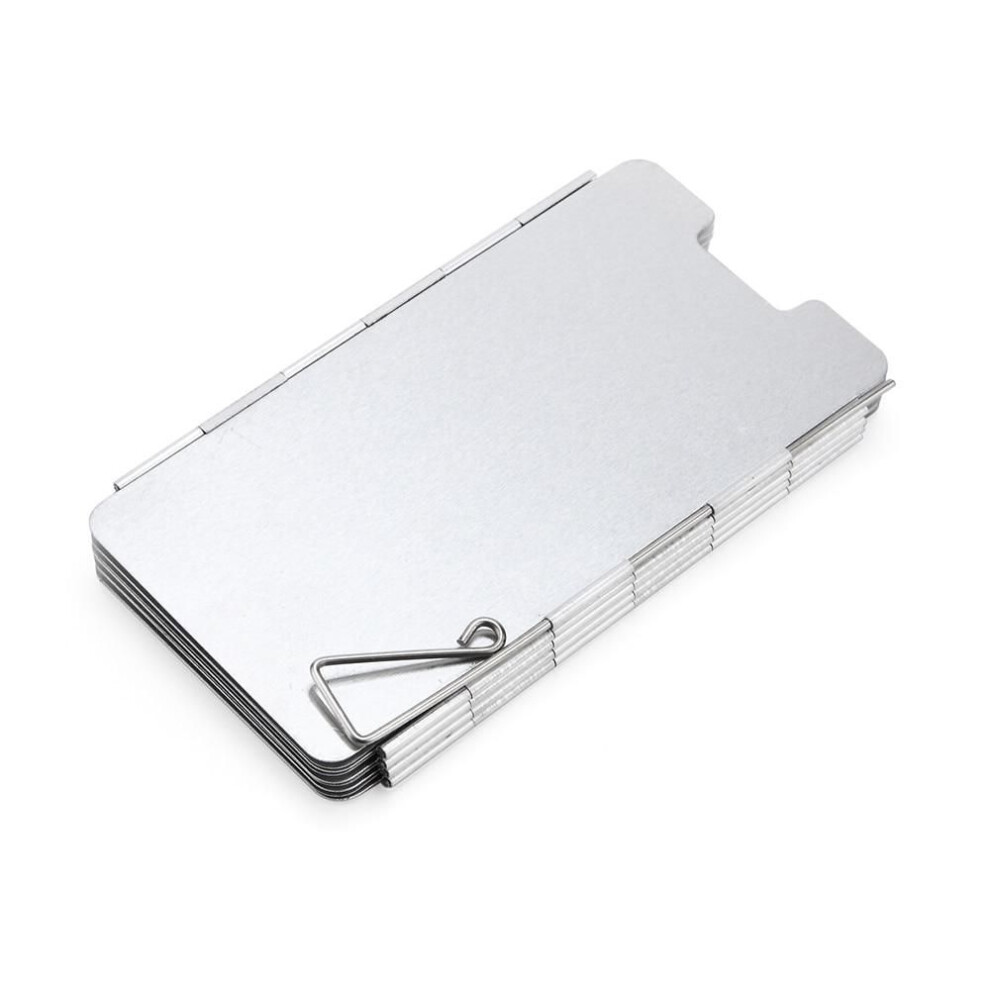 (white) 9 Plates Foldable Gas Stove Windshield Outdoor Camping Cooking Burner Windproof Screen