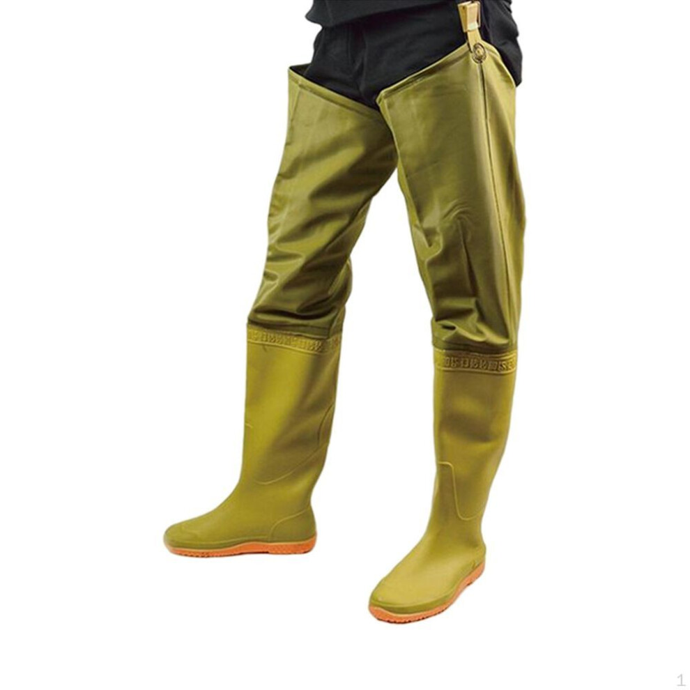 (41) Fishing Hip Waders, Water Resistant Wading Boots Men Women Bootfoot Thigh Waders Anti Skid