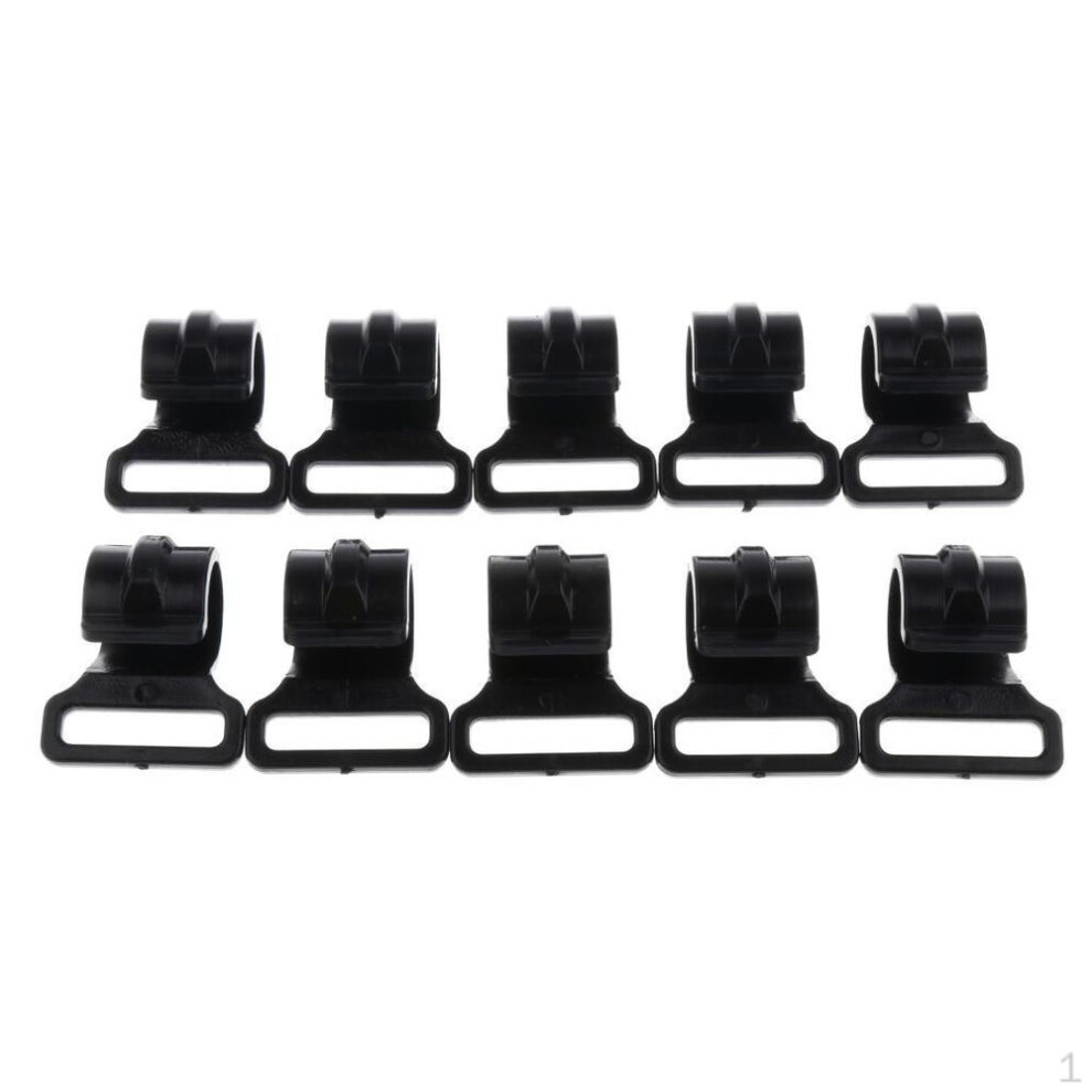 10pcs Camping Tent Clips Tool Outdoor Hook Clamp High-strength Black 2.5cm