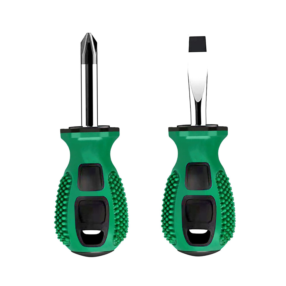 Jeu De Tournevis Buspoll Avec Manche Antid Rapant En Caoutchouc Et Tournevis Court-image