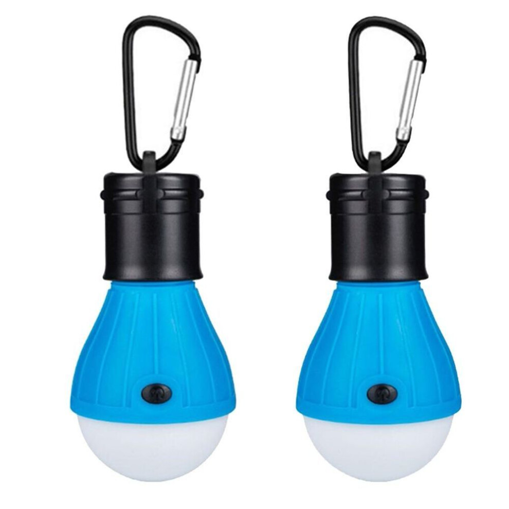 (blue, one size) (Projector)2PCS Outdoor Portable Hanging LED Camping Tent Light Bulb Fishing  Lamp