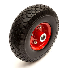 10" 3.00-4 PU Solid Tyre & Offset Flat Free Wheel 16mm Bore Sack Truck
