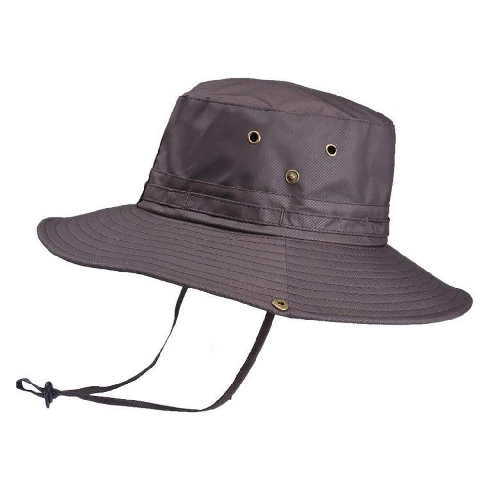 (brown) New Summer Foldable Outdoor Quick-drying Sun Visor Sun Hat Mountaineering Fisherman Hat