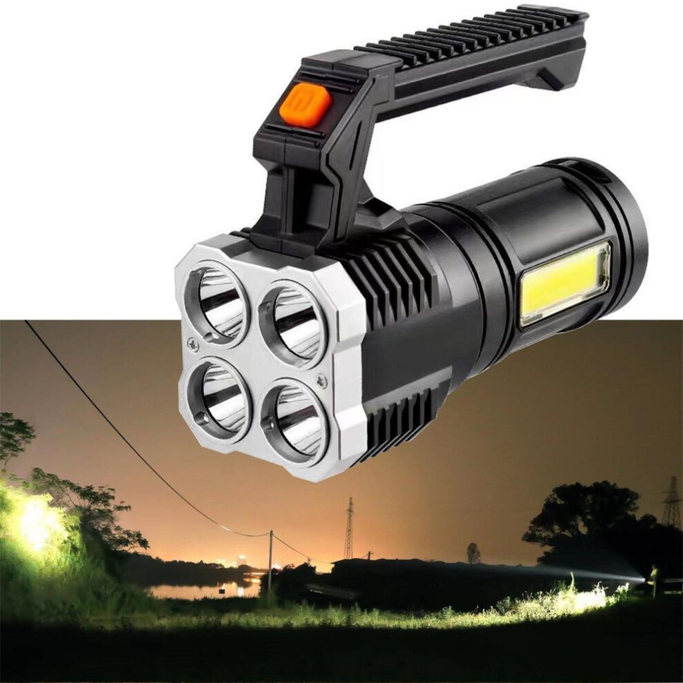 (as the picture, a) Strong Light, High Brightness, Rechargeable Waterproof Flashlight For Emergency Camping And Hiking